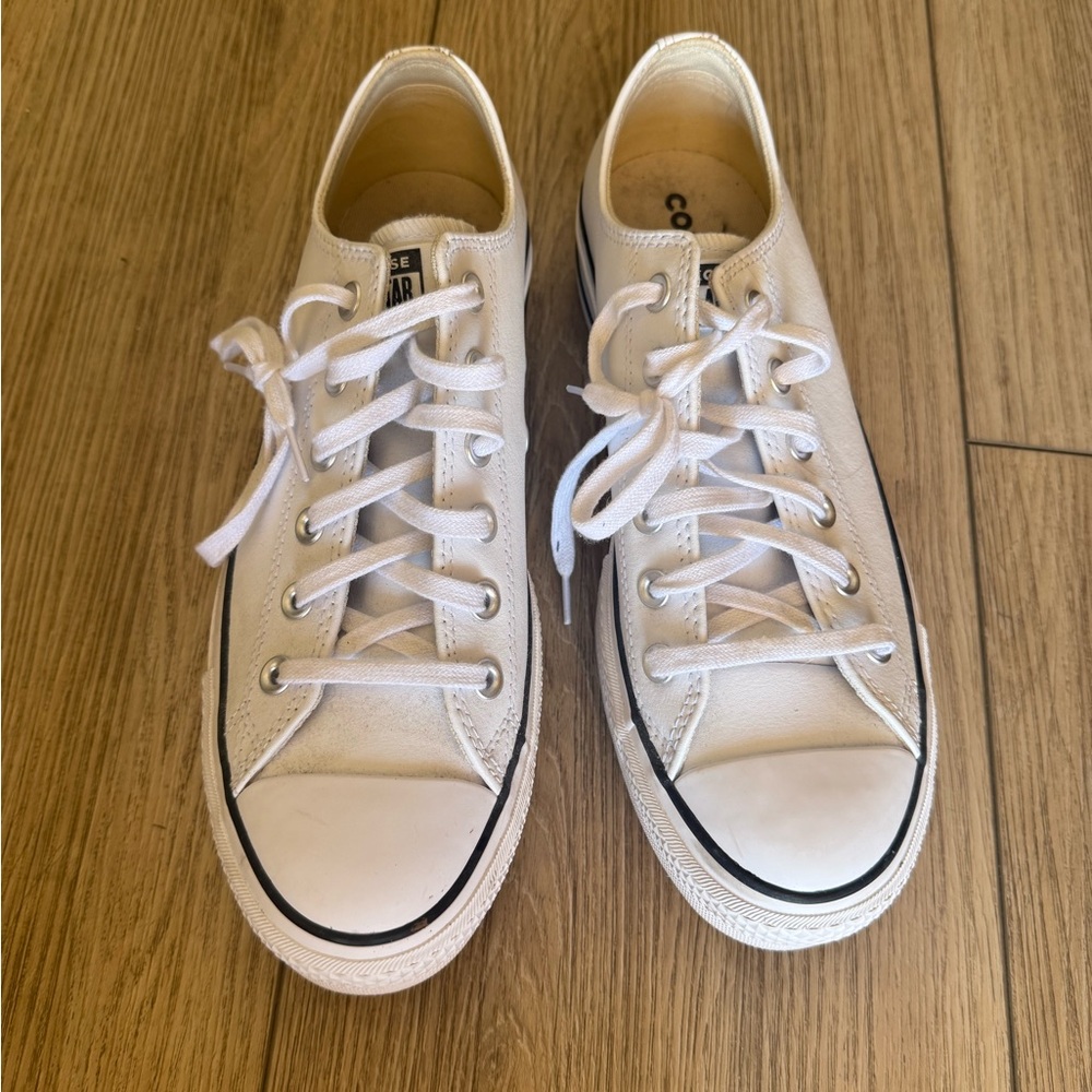 Converse Women’s White Low-Top Leather Sneakers